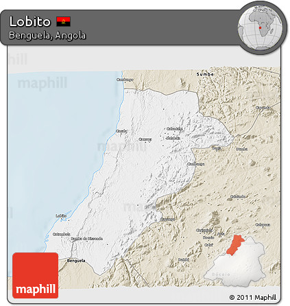 Classic Style 3D Map of Lobito