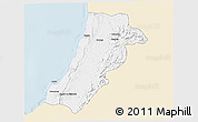 Classic Style 3D Map of Lobito, single color outside