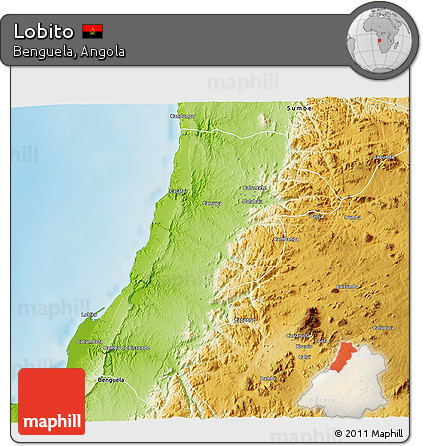 Physical 3D Map of Lobito
