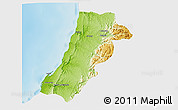 Physical 3D Map of Lobito, single color outside