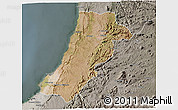 Satellite 3D Map of Lobito, semi-desaturated