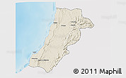 Shaded Relief 3D Map of Lobito, single color outside