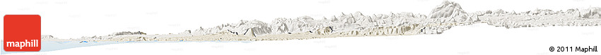 Shaded Relief Horizon Map of Lobito, lighten