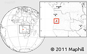 Blank Location Map of Lobito, highlighted parent region, within the entire country