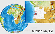 Physical Location Map of Lobito, highlighted country, highlighted parent region, within the entire country