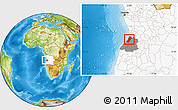 Physical Location Map of Lobito, highlighted country, highlighted parent region