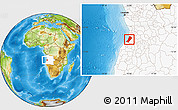 Physical Location Map of Lobito, highlighted country