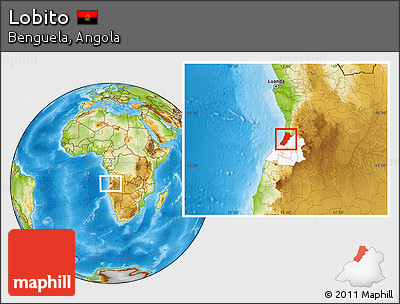 Physical Location Map of Lobito, highlighted parent region