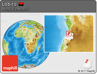 Physical Location Map of Lobito, highlighted parent region