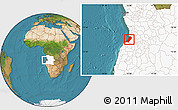 Satellite Location Map of Lobito, highlighted country