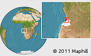 Satellite Location Map of Lobito, highlighted parent region
