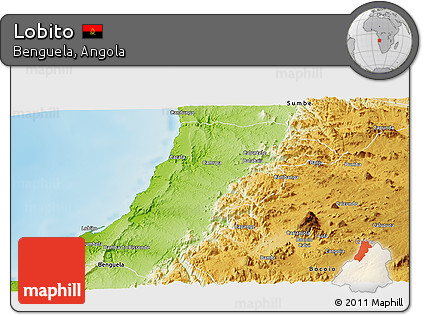 Physical Panoramic Map of Lobito