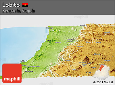 Physical Panoramic Map of Lobito