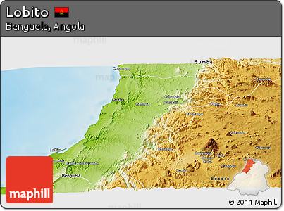 Physical Panoramic Map of Lobito