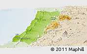 Physical Panoramic Map of Lobito, lighten