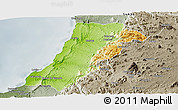 Physical Panoramic Map of Lobito, semi-desaturated