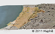 Satellite Panoramic Map of Lobito, semi-desaturated
