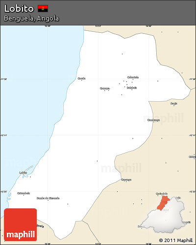 Classic Style Simple Map of Lobito