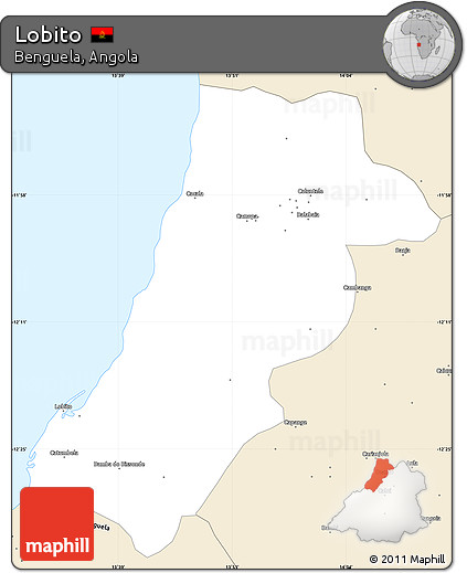 Classic Style Simple Map of Lobito