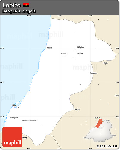 Classic Style Simple Map of Lobito