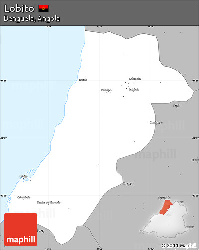 Gray Simple Map of Lobito