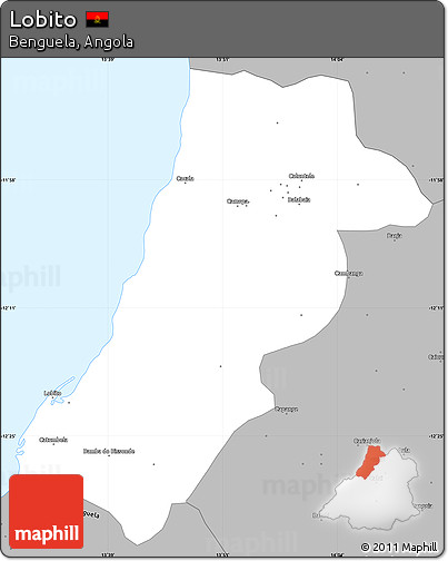Gray Simple Map of Lobito