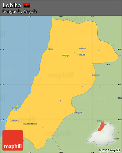 Savanna Style Simple Map of Lobito