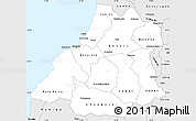 Silver Style Simple Map of Benguela