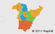 Political 3D Map of Bie, cropped outside