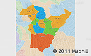 Political 3D Map of Bie, lighten