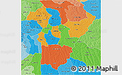 Political 3D Map of Bie, political shades outside