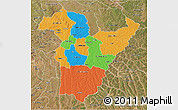 Political 3D Map of Bie, satellite outside