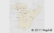 Shaded Relief 3D Map of Bie, lighten, desaturated