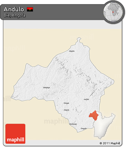 Classic Style 3D Map of Andulo, single color outside