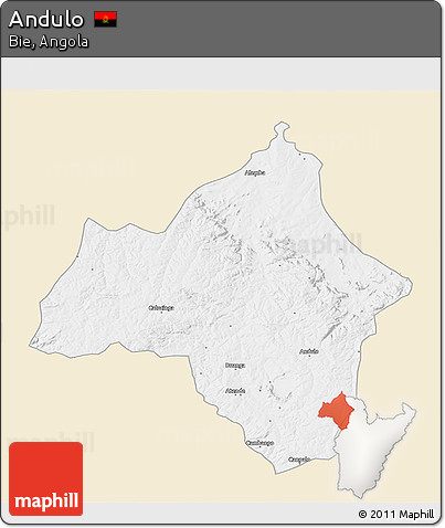 Classic Style 3D Map of Andulo, single color outside
