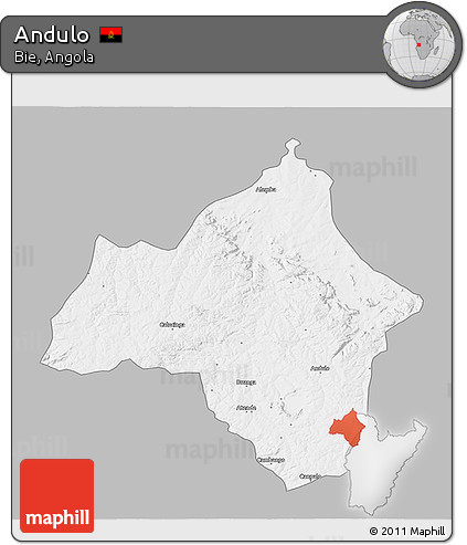 Gray 3D Map of Andulo, single color outside