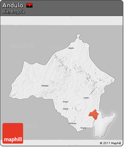 Gray 3D Map of Andulo, single color outside