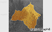 Physical 3D Map of Andulo, darken, desaturated