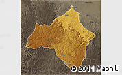 Physical 3D Map of Andulo, darken, semi-desaturated