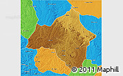 Physical 3D Map of Andulo, political outside