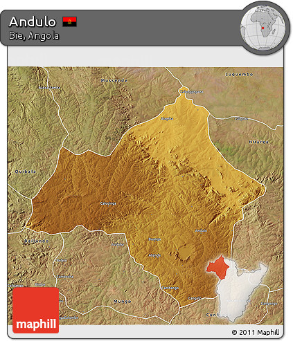 Physical 3D Map of Andulo, satellite outside