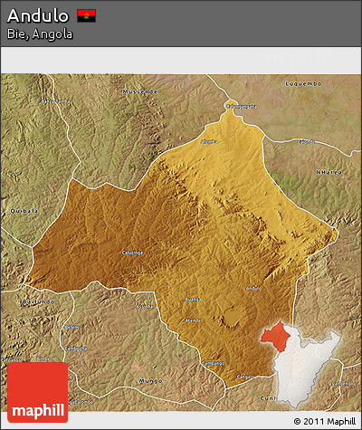 Physical 3D Map of Andulo, satellite outside
