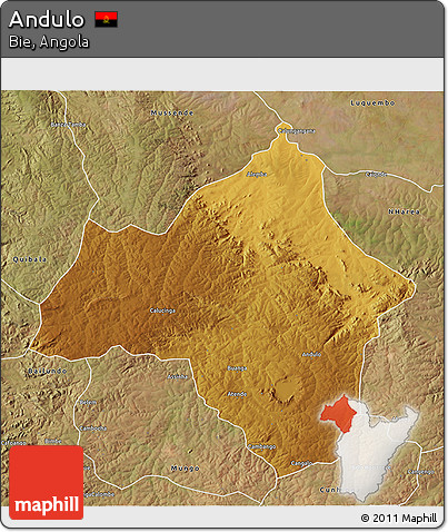 Physical 3D Map of Andulo, satellite outside