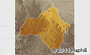 Physical 3D Map of Andulo, semi-desaturated