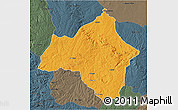 Political 3D Map of Andulo, darken, semi-desaturated