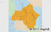 Political 3D Map of Andulo, lighten