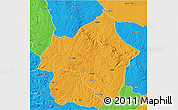 Political 3D Map of Andulo