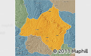 Political 3D Map of Andulo, semi-desaturated