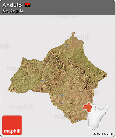 Satellite 3D Map of Andulo, cropped outside
