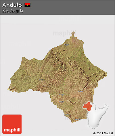 Satellite 3D Map of Andulo, cropped outside